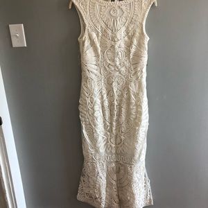 JS Collections Midi White Lace Dress